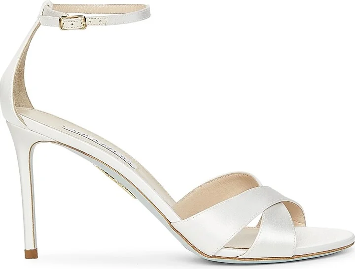Women's So Divine 85MM Satin Sandals - White Satin - Size 5