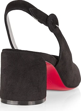 Women's So Jane 55MM Suede Slingback Pumps - Black - Size 7 - Image 3