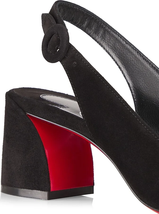 Women's So Jane 55MM Suede Slingback Pumps - Black - Size 7 - Image 6