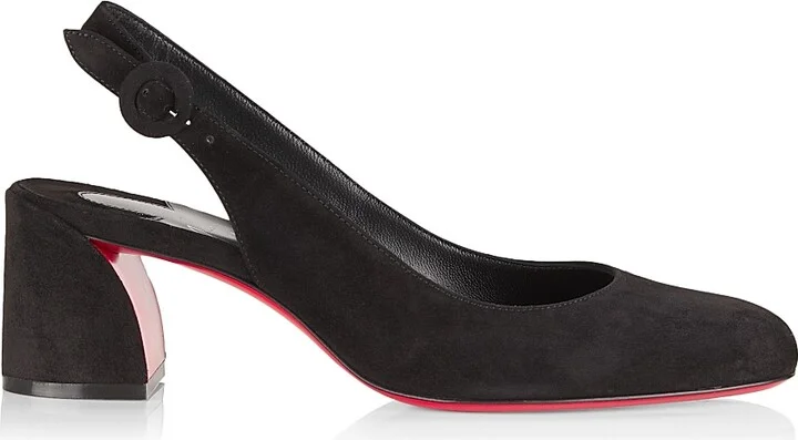 Women's So Jane 55MM Suede Slingback Pumps - Black - Size 7