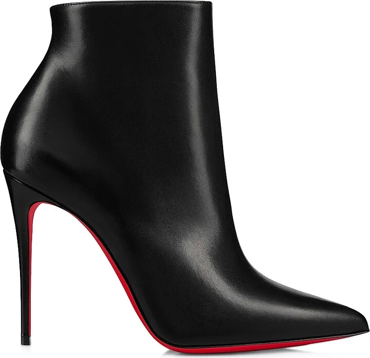 Women's So Kate 100MM Leather Booty Booties - Black - Size 4