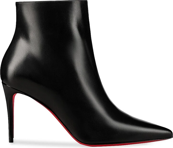Women's So Kate 85MM Leather Booties - Black - Size 5