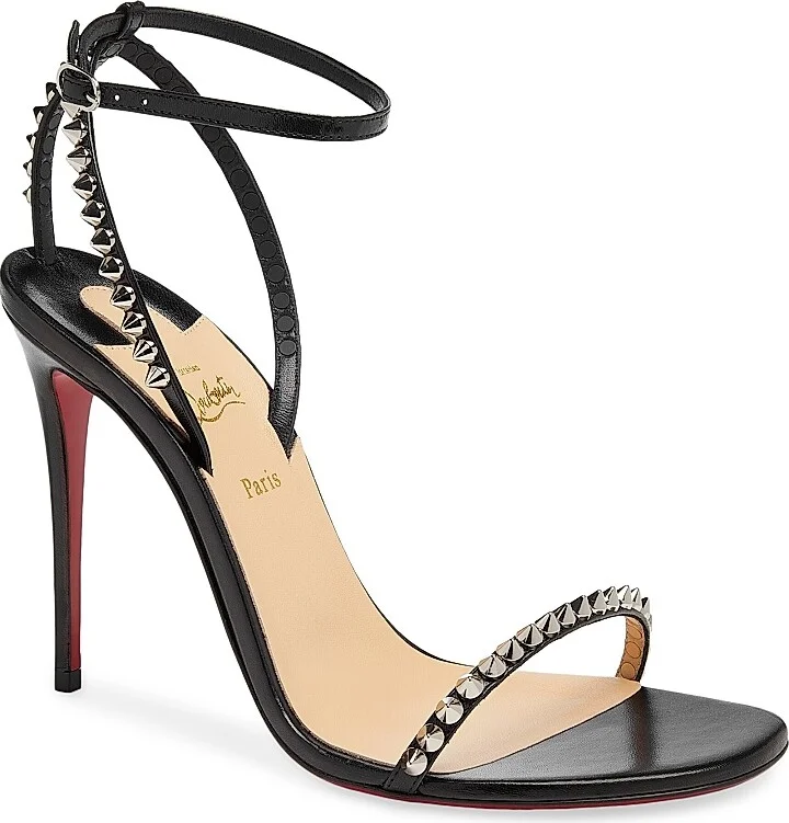 Women's So Me 100MM Leather Sandals - Black - Size 5 - Image 2