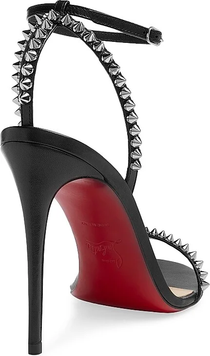 Women's So Me 100MM Leather Sandals - Black - Size 5 - Image 3