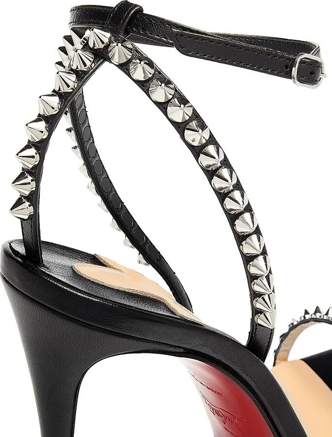 Women's So Me 100MM Leather Sandals - Black - Size 5 - Image 5