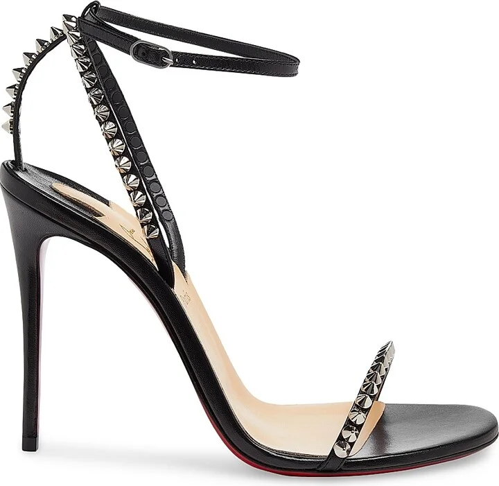 Women's So Me 100MM Leather Sandals - Black - Size 5