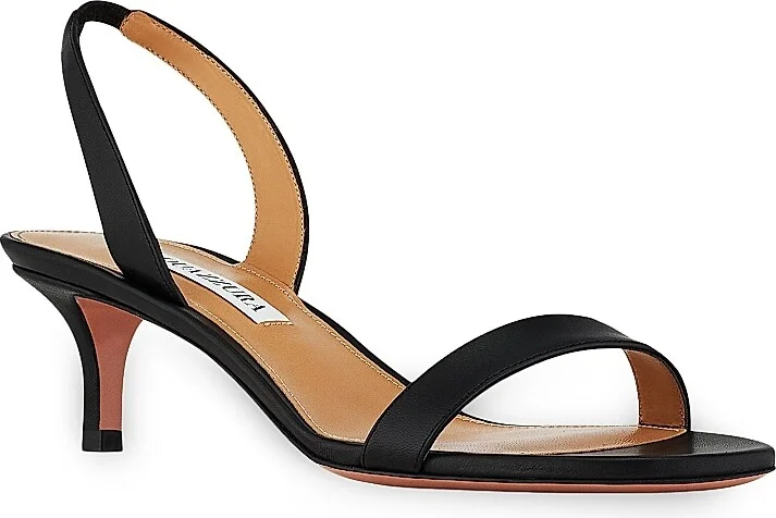 Women's So Nude 50MM Leather Slingback Sandals - Black - Size 5 - Image 2