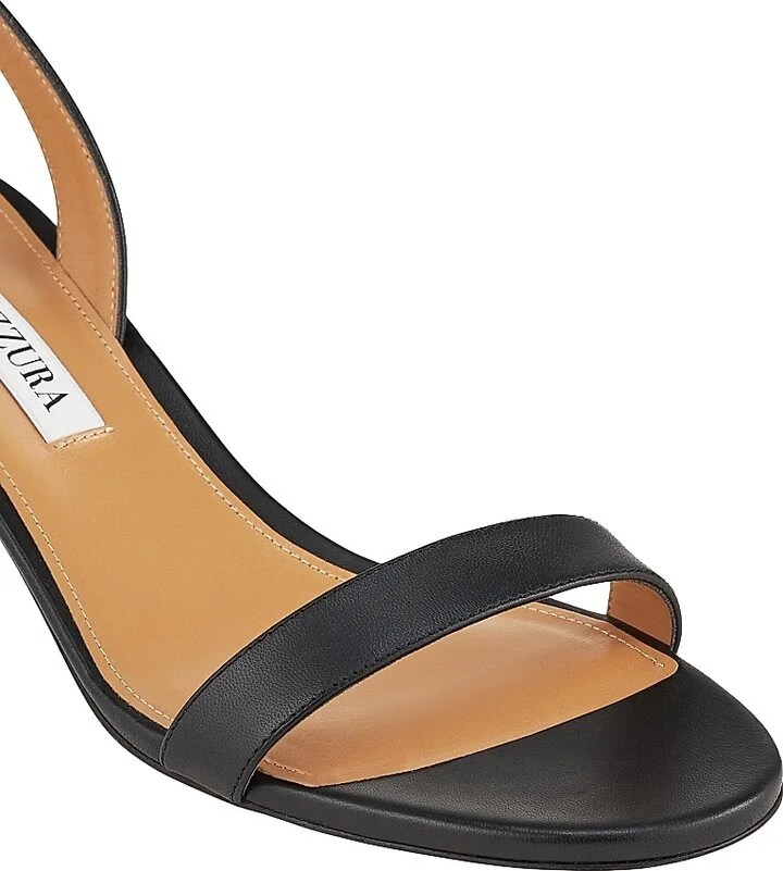Women's So Nude 50MM Leather Slingback Sandals - Black - Size 5 - Image 3