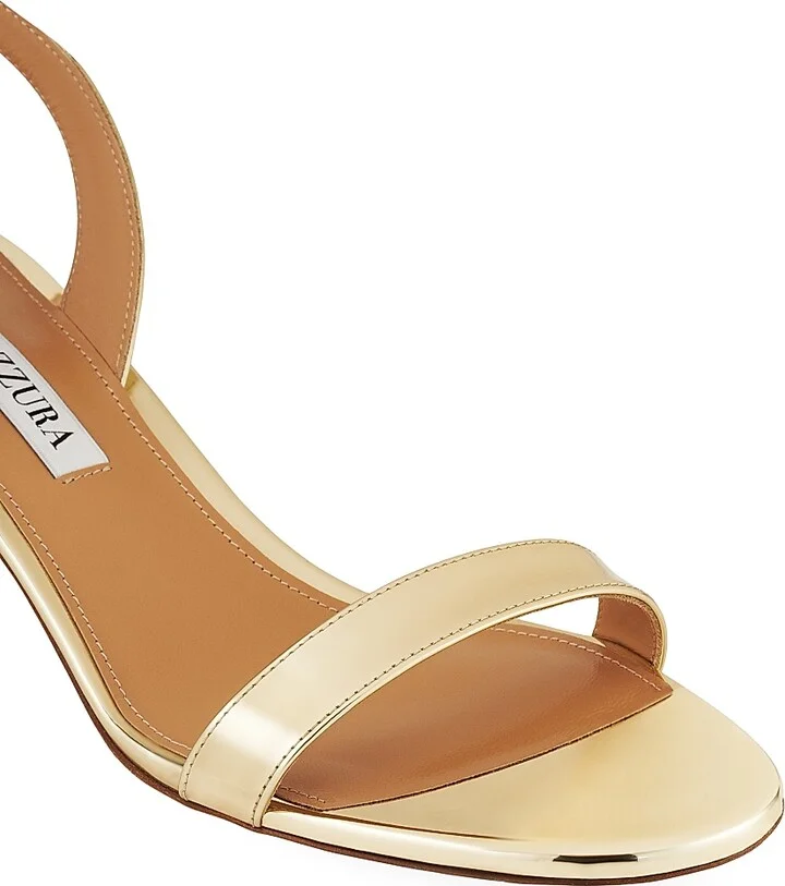 Women's So Nude 50MM Metallic Slingback Sandals - Soft Gold - Size 6 - Image 3