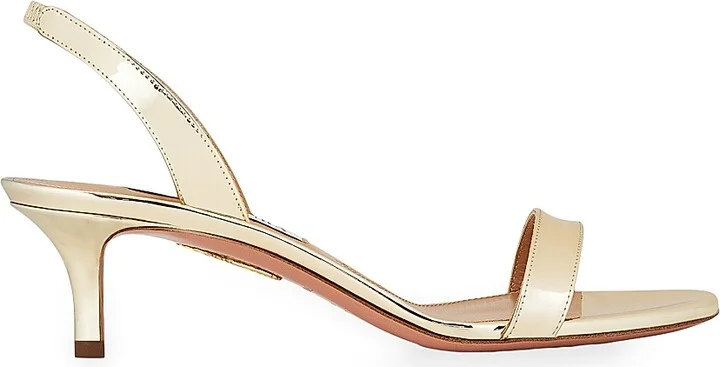 Women's So Nude 50MM Metallic Slingback Sandals - Soft Gold - Size 6