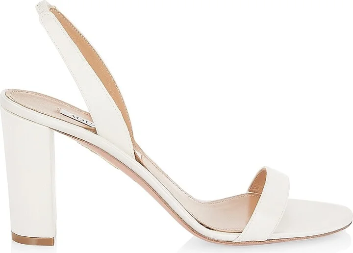 Women's So Nude Satin Slingback Sandals - White - Size 9.5