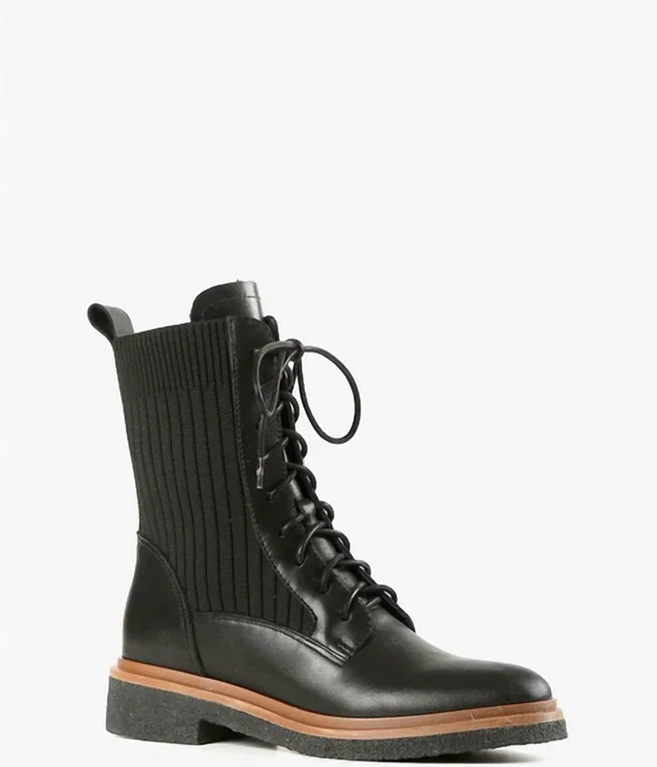 Women's Sock Camper Boots In Black