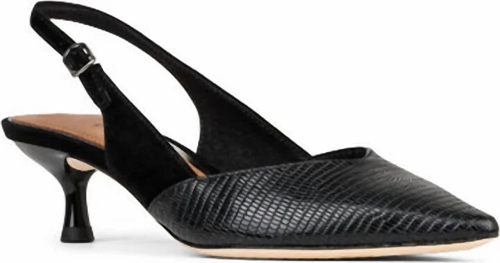 Women's Sodashi Slingback Heel In Black Lizard Print