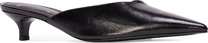 Women's Sofia 35MM Slipper Mules - Black Leather - Size 5 - Image 2