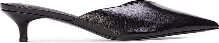 Women's Sofia 35MM Slipper Mules - Black Leather - Size 5