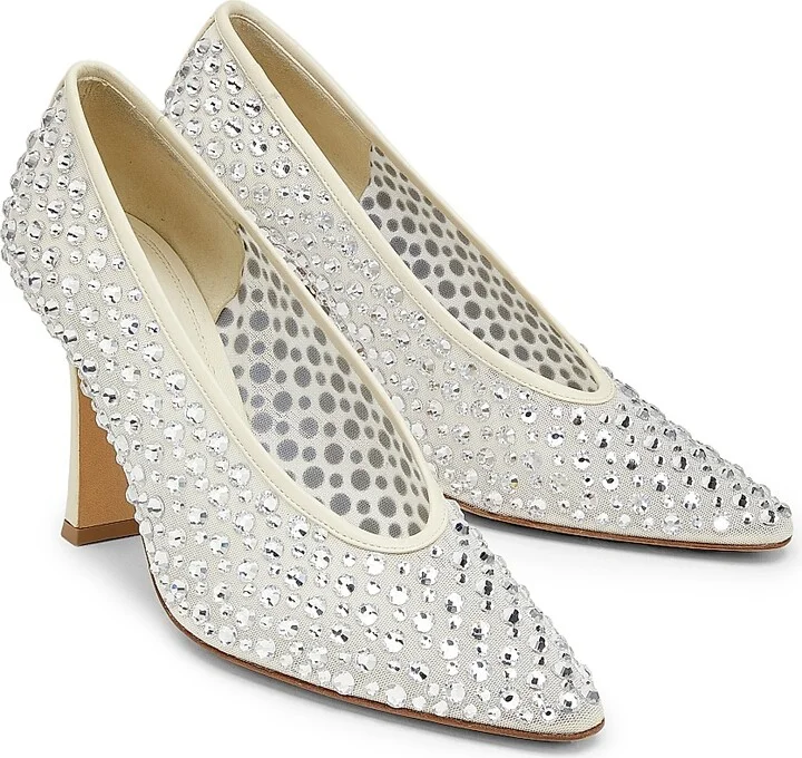 Women's Sofia 90MM Crystal-Embellished Leather Pumps - Sea Salt Crystal - Size 6 - Image 2