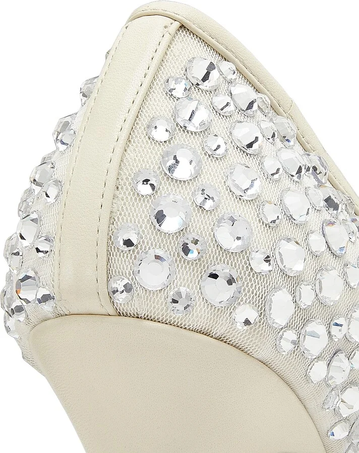 Women's Sofia 90MM Crystal-Embellished Leather Pumps - Sea Salt Crystal - Size 6 - Image 5