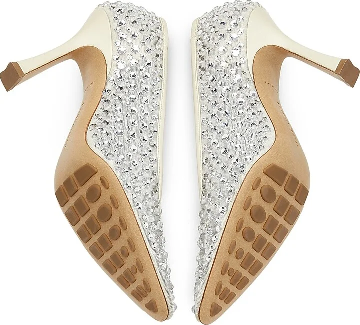 Women's Sofia 90MM Crystal-Embellished Leather Pumps - Sea Salt Crystal - Size 6 - Image 7
