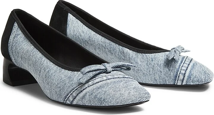 Women's Soft Ballerina 30MM Crescent Pumps - Denim Black - Size 7 - Image 2