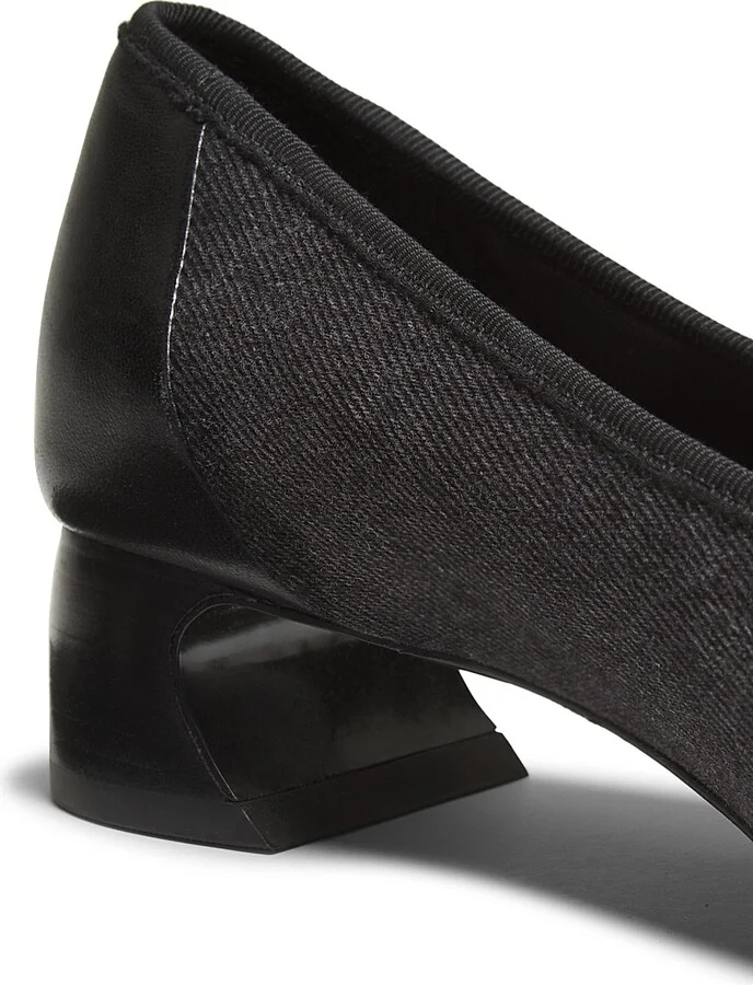 Women's Soft Denim Ballerina Crescent Pumps - Washed Black - Size 7 - Image 6