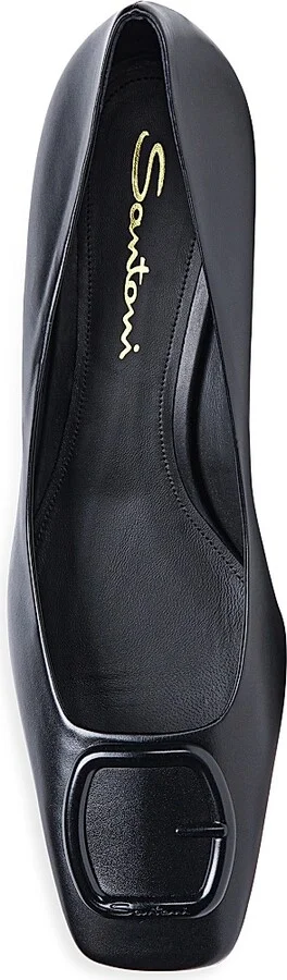 Women's Soft Square 50MM Leather Pumps - Black - Size 5 - Image 5