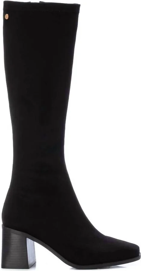 Women's Soft Suede Boots In Black