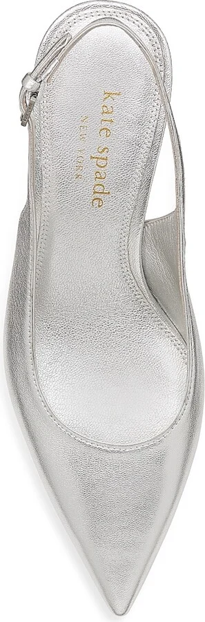 Women's Soiree 60MM Metallic Leather Cork-Heel Pumps - Silver - Size 5 - Image 4