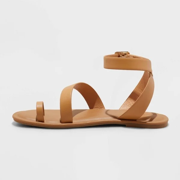 Women's Sol Toe Loop Ankle Strap Sandals with Memory Foam Insole - Universal Thread™ : Open Toe, Textured Outsole - Image 3