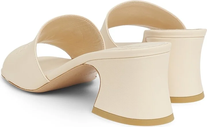 Women's Soleil Leather 55MM Heeled Mules - Sweet Beige - Size 5 - Image 3