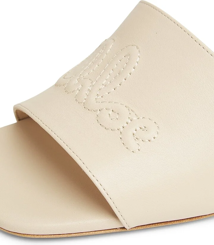 Women's Soleil Leather 55MM Heeled Mules - Sweet Beige - Size 5 - Image 5