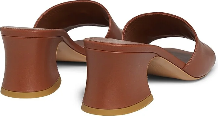Women's Soleil Leather 55MM Heeled Mules - Sweet Beige - Size 5 - Image 8