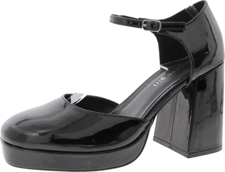 Womens Solid Block Heels