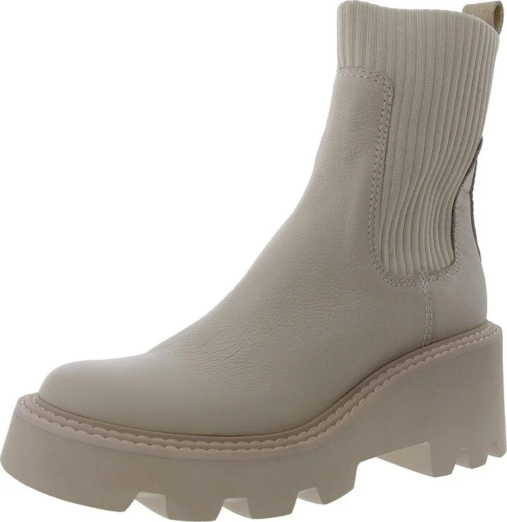 Womens Solid Faux Leather Ankle Boots