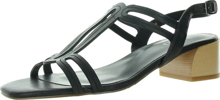 Womens Solid Faux Leather Block Heel