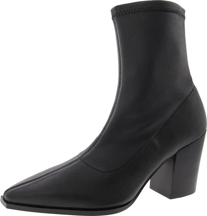 Womens Solid Leather Ankle Boots