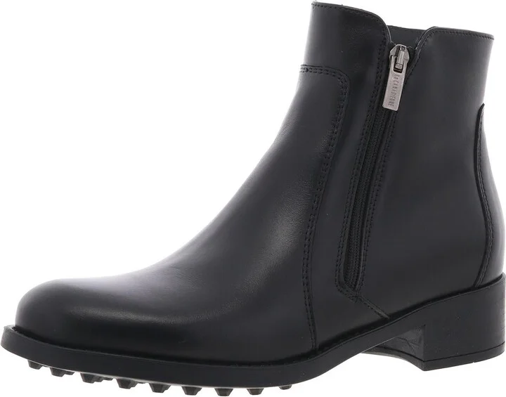 Womens Solid Leather Ankle Boots