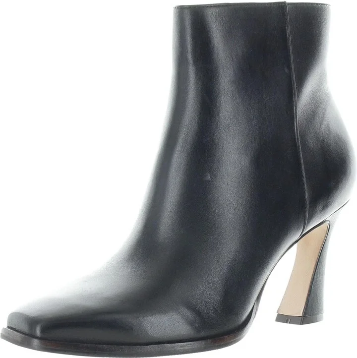 Womens Solid Leather Ankle Boots