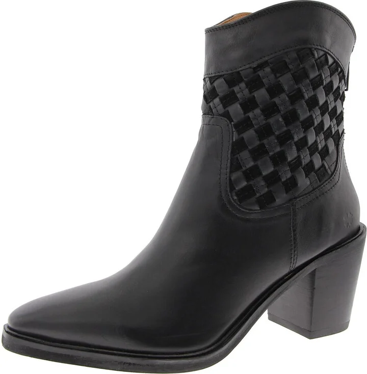 Womens Solid Leather Booties