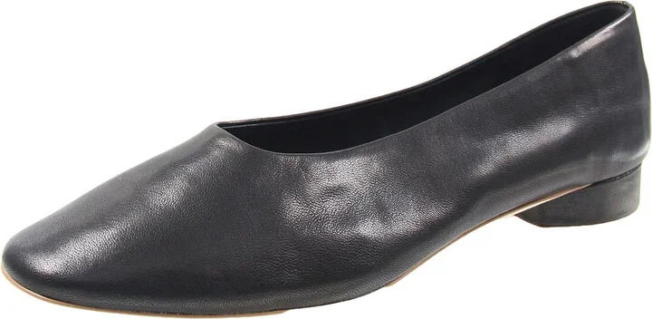 Womens Solid Leather Kitten Heels