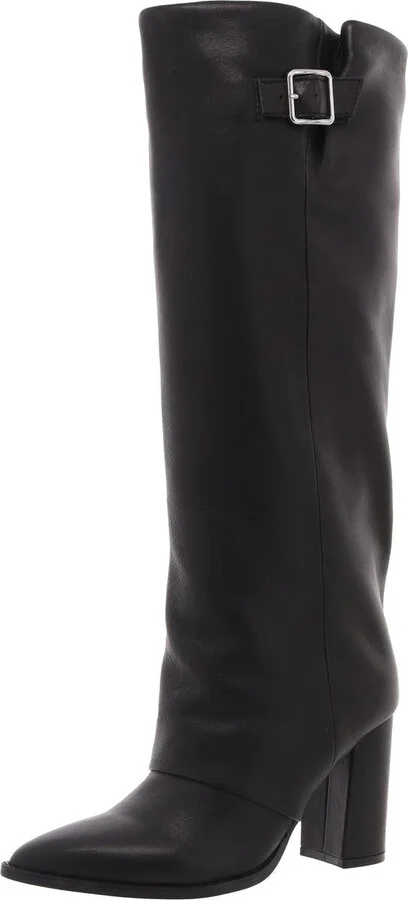 Womens Solid Leather Knee-High Boots