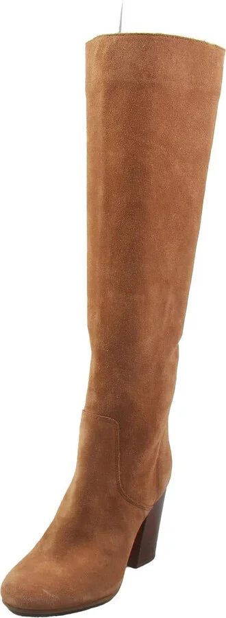 Womens Solid Leather Knee-High Boots