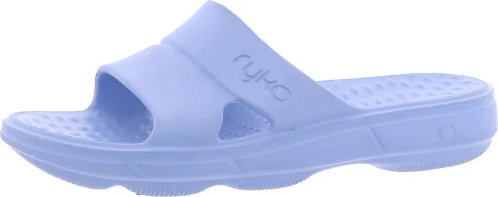 Womens Solid Rubber Slide Sandals