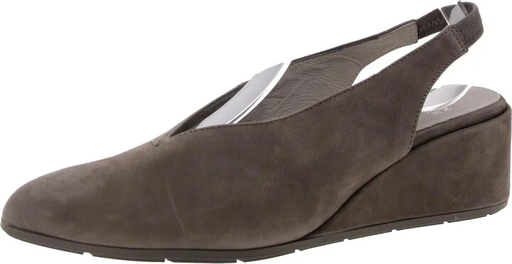 Womens Solid Suede Slingback Heels