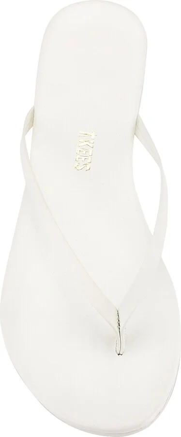 Women's Solids Leather Flip Flops - White - Size 5 - Image 5