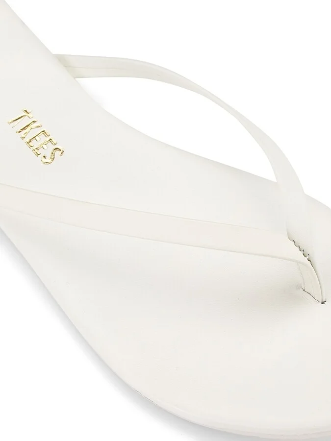 Women's Solids Leather Flip Flops - White - Size 5 - Image 6