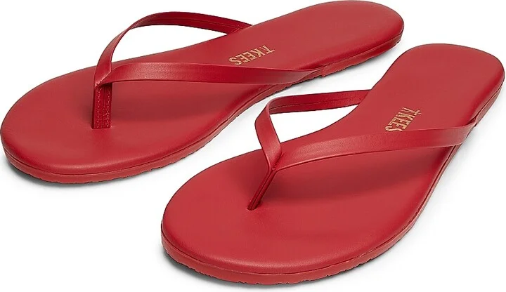 Women's Solids Leather Flip Flops - White - Size 5 - Image 7
