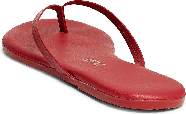 Women's Solids Leather Flip Flops - White - Size 5 - Image 8