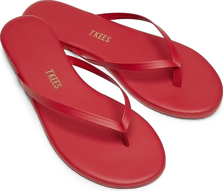 Women's Solids Leather Flip Flops - White - Size 5 - Image 9