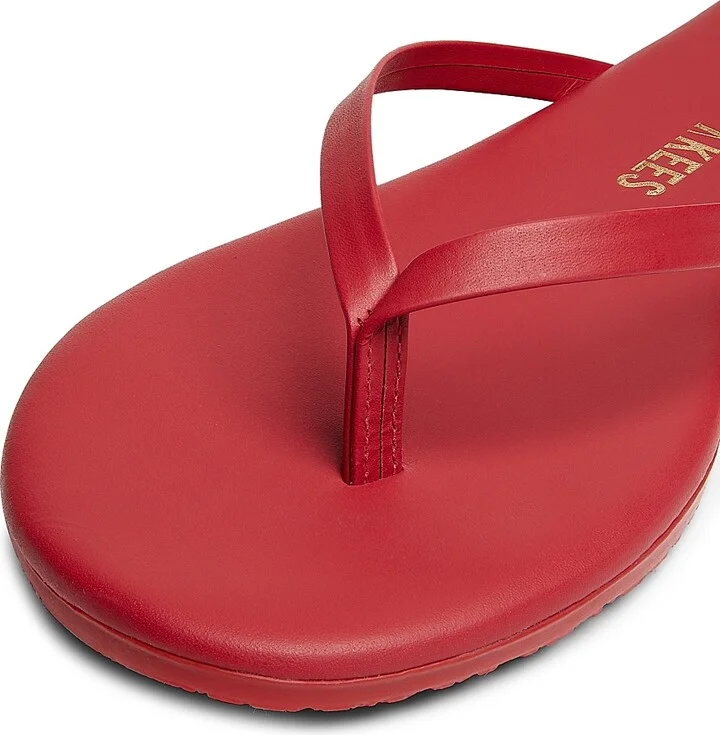 Women's Solids Leather Flip Flops - White - Size 5 - Image 10
