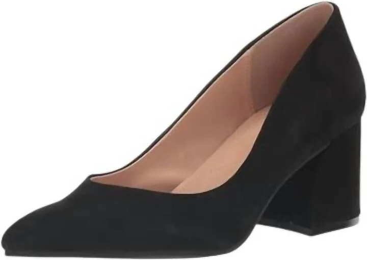 Women's Solimar Suede Heels In Black Suede